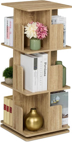 Rotating Bookcase 360-Degree Swivel 4 Levels Shelves