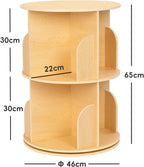 Rotating Bookshelf 3 Tier Corner Spinning for Small