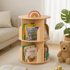 Rotating Bookshelf 3 Tier Corner Spinning for Small