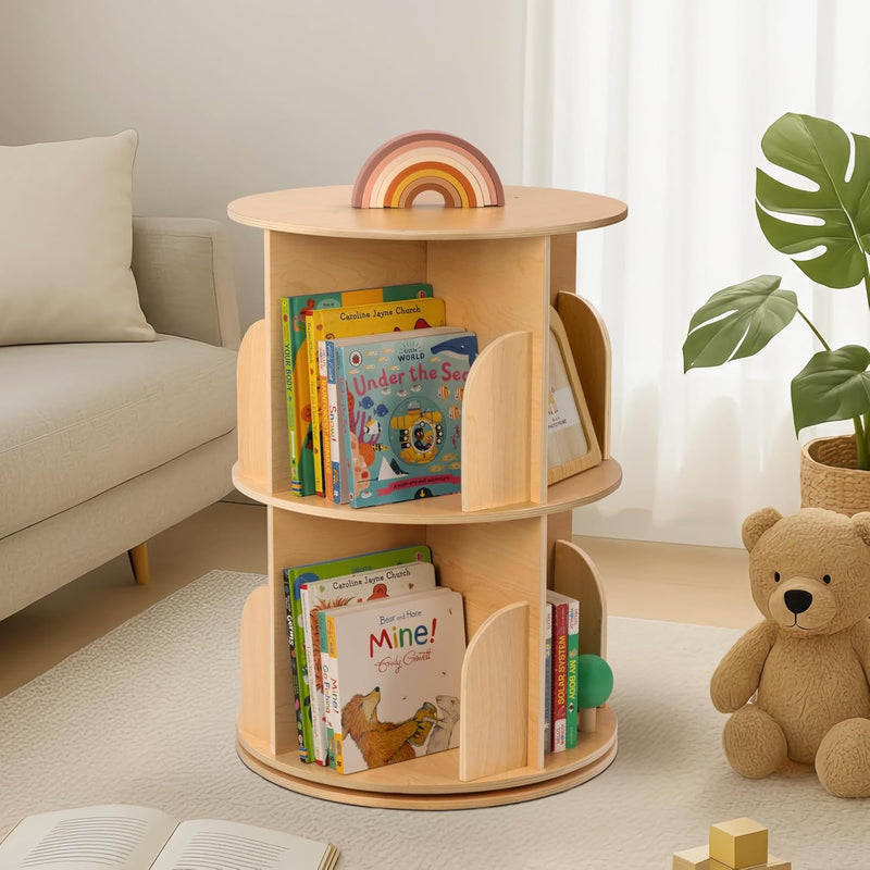 Rotating Bookshelf 3 Tier Corner Spinning for Small
