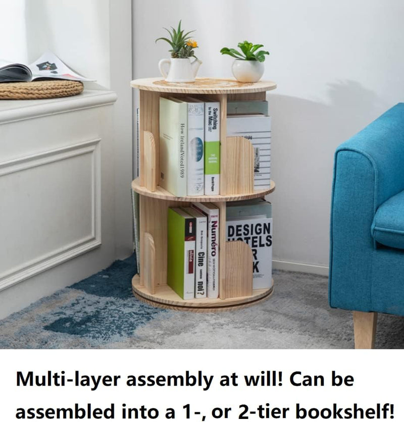 Rotating Bookshelf 360 Display 4 Tier Floor Standing