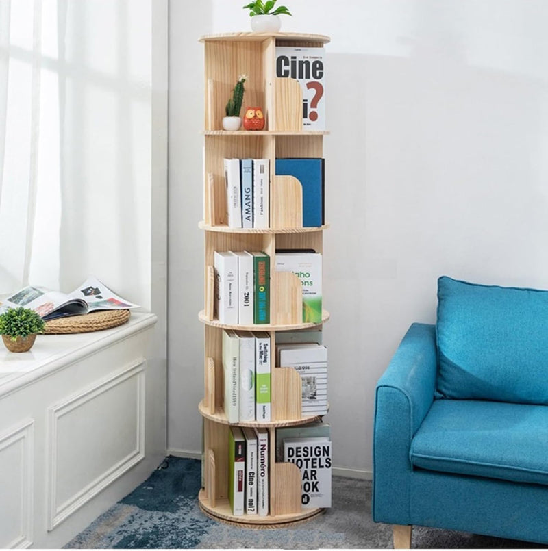 Rotating Bookshelf 360 Display 4 Tier Floor Standing