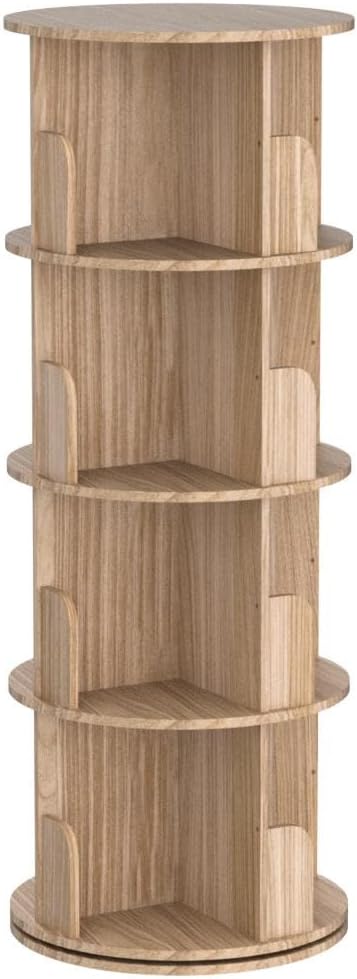 Rotating Bookshelf 360 Display Floor Standing Bookcase Storage
