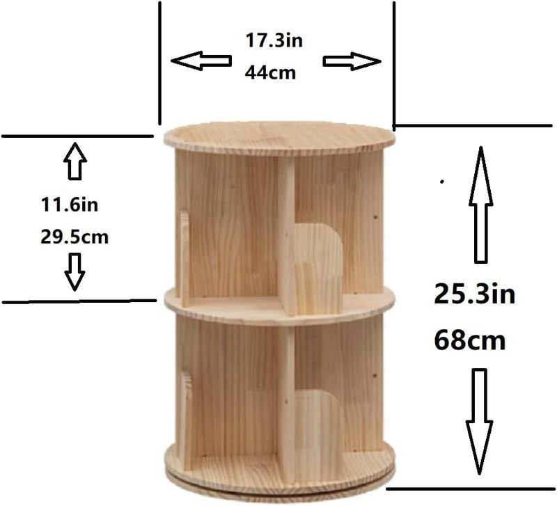 Rotating Bookshelf 360 Display Floor Standing Bookcase Storage