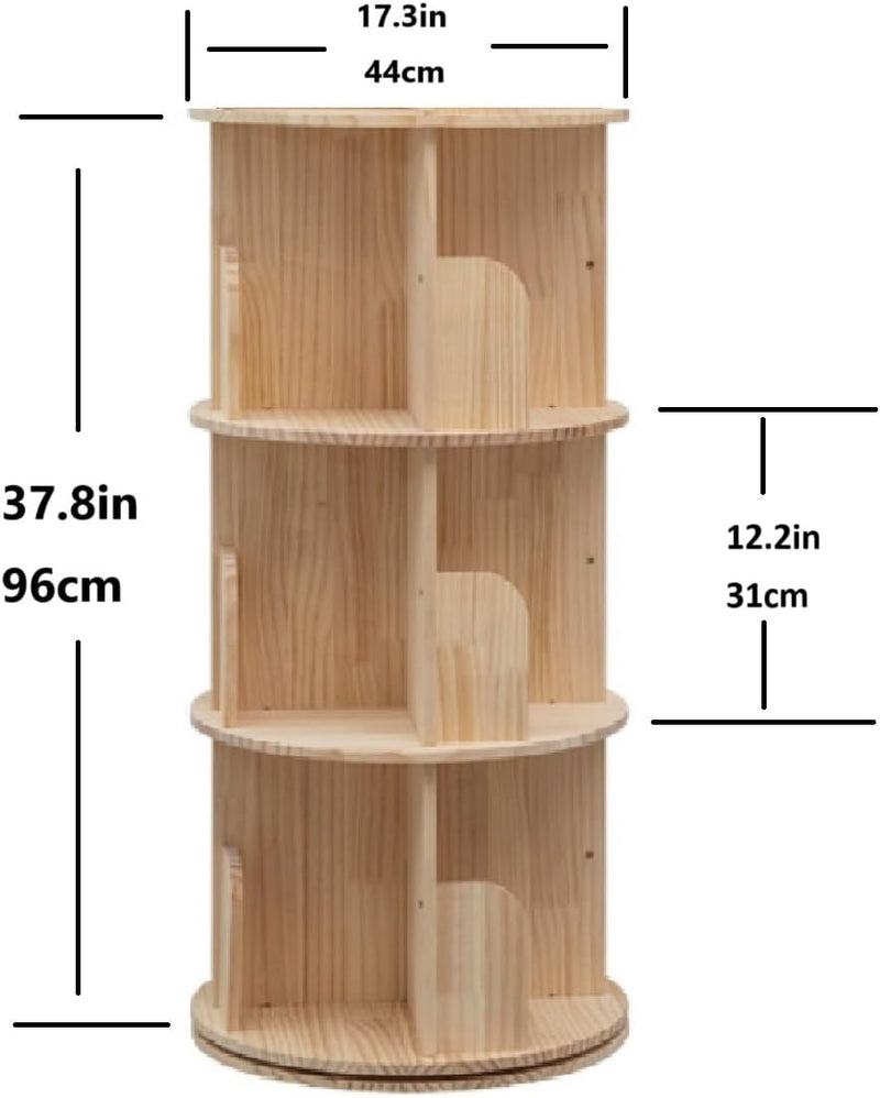 Rotating Bookshelf 360 Display Floor Standing Bookcase Storage