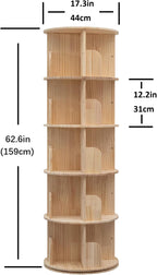 Rotating Bookshelf 360 Display Floor Standing Bookcase Storage