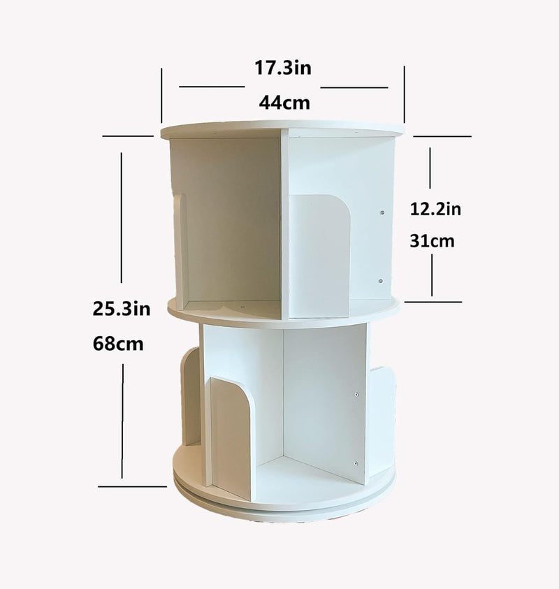 Rotating Bookshelf 360 Display Floor Standing Bookcase Storage