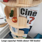 Rotating Bookshelf 360 Display Floor Standing Bookcase Storage