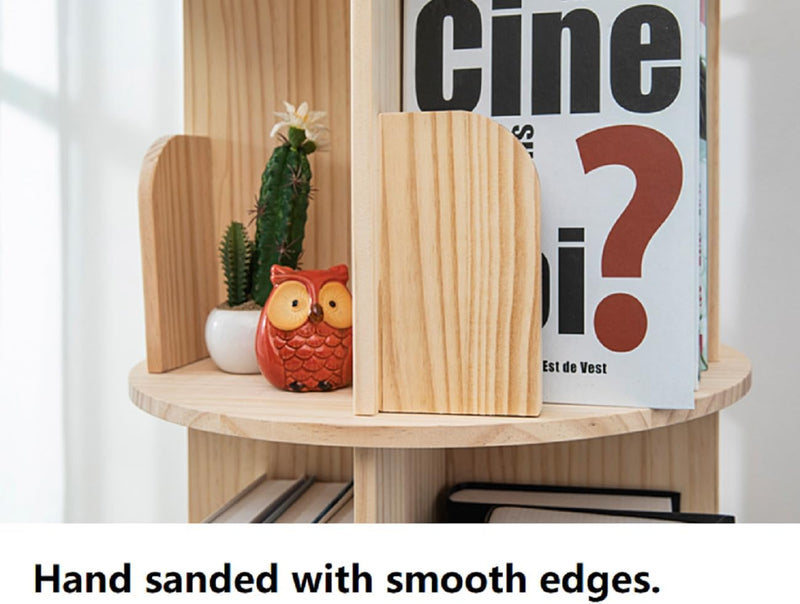 Rotating Bookshelf 360 Display Floor Standing Bookcase Storage