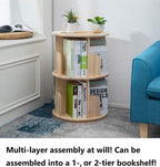 Rotating Bookshelf 360 Display Floor Standing Bookcase Storage