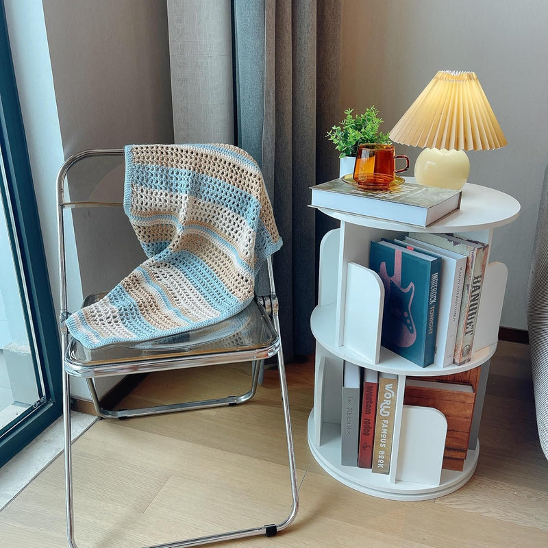 Rotating Bookshelf 360 Display Floor Standing Bookcase Storage