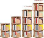 Rotating Bookshelf 360 Display Floor Standing Wood Bookcase