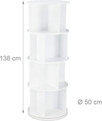 Rotating Bookshelf Round Mobile Bookcase Wood Cd Dvd