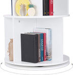 Rotating Bookshelf Round Mobile Bookcase Wood Cd Dvd