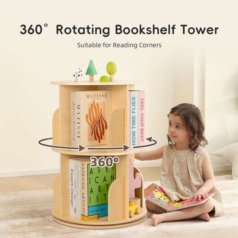 Rotating Bookshelf Small Corner for Space Display 3