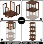 Rotating Bookshelf Tower 5 Tier 360degreesstorage Spinning