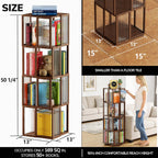 Rotating Bookshelf Tower 5 Tier 360degreesstorage Spinning