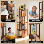Rotating Bookshelf Tower 5 Tier 360degreesstorage Spinning