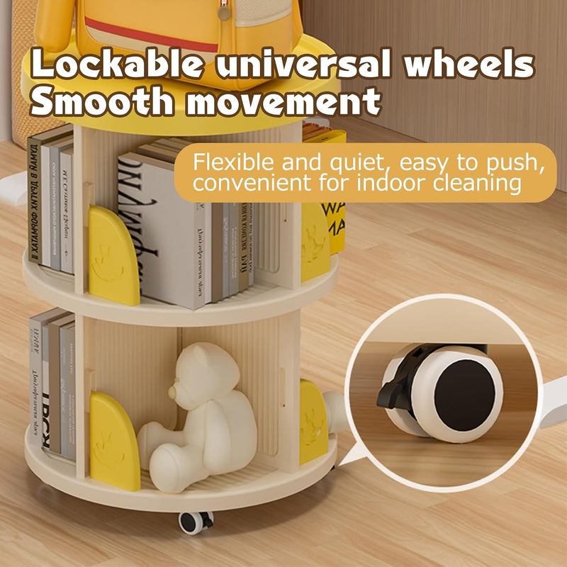 Rotating Bookshelf Tower Bookcase 360 Book Shelf