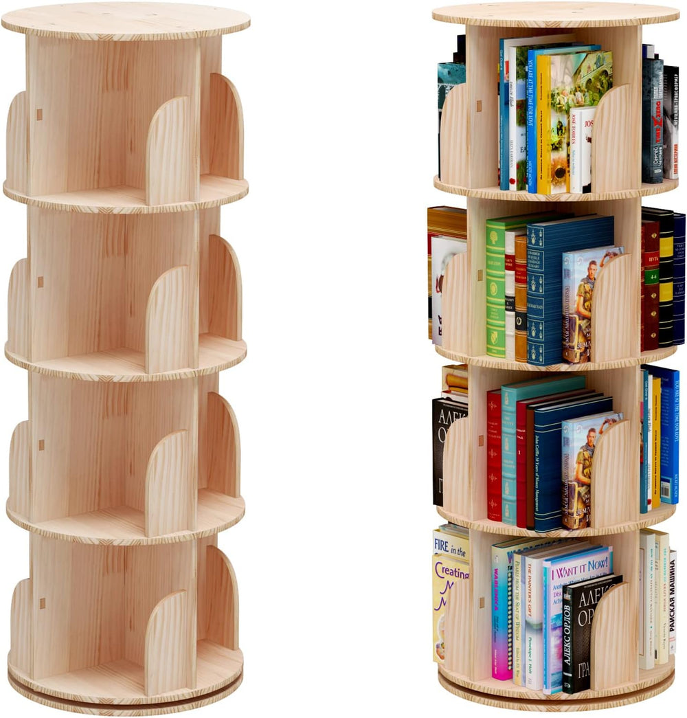 Rotating Hexagonal Children's Bookcase Tall Floor Standing
