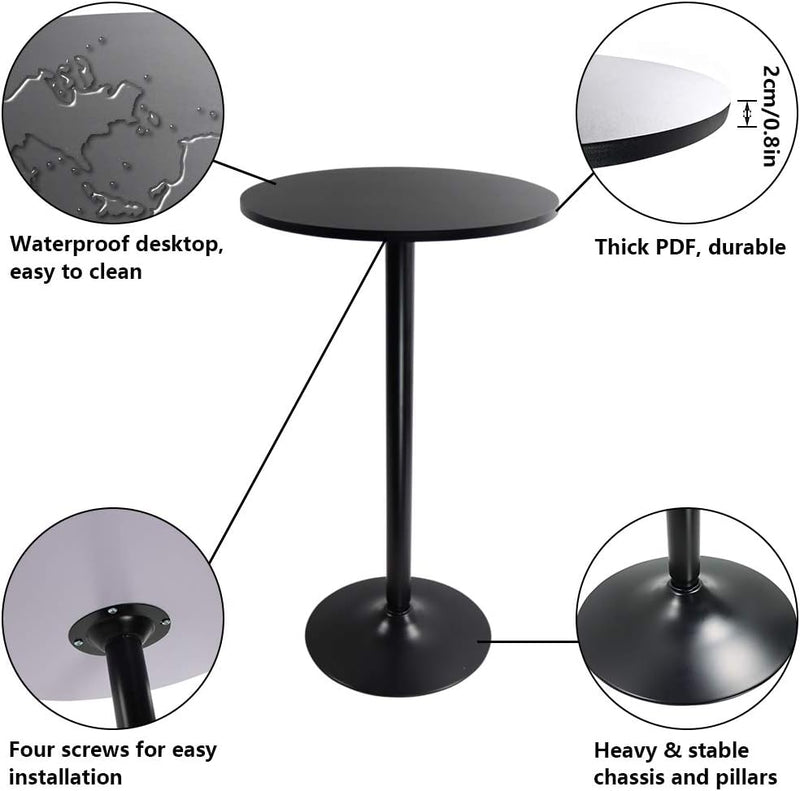 Round Bar Table 60CM Top for Cocktail Pub