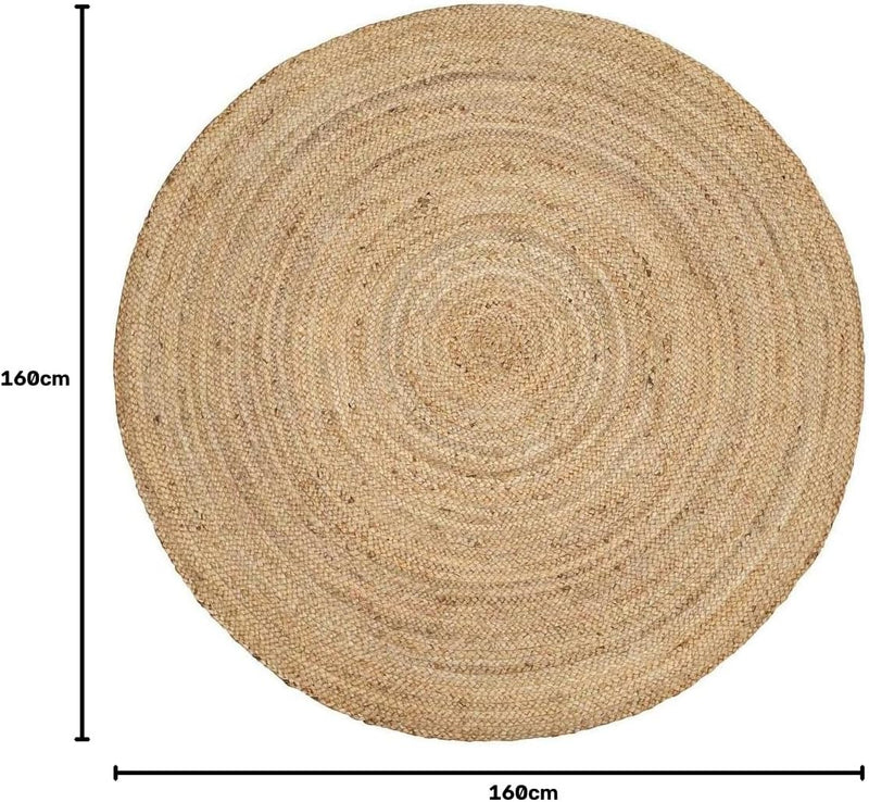Round Braided Natural Scandi Minimalist Handmade Circular Jute