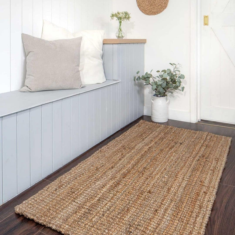 Round Braided Natural Scandi Minimalist Handmade Circular Jute