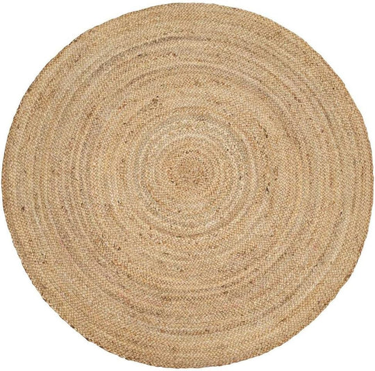 Round Braided Natural Scandi Minimalist Handmade Circular Jute