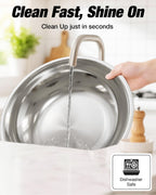 Round Chafing Dish Buffet Set with Glass Lid (4 Pack)