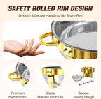 Round Chafing Dish Buffet Set with Glass Lid (4 Pack)