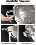 Round Chafing Dish Buffet Set with Glass Lid (4 Pack)