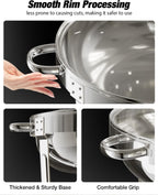 Round Chafing Dish Buffet Set with Glass Lid (4 Pack)