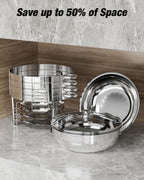 Round Chafing Dish Buffet Set with Glass Lid (4 Pack)
