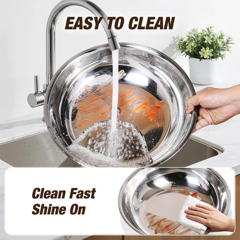 Round Chafing Dish Buffet Set with Glass Lid (4 Pack)