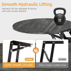 Round Coffee Table 70CM 50CM Nesting Tables Hydraulic (Set of 2)