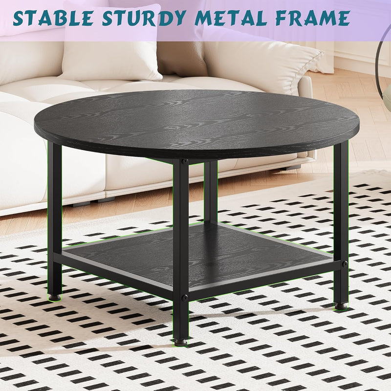 Round Coffee Table for Living Room Side Small