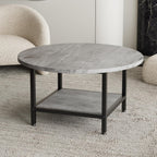 Round Coffee Table for Living Room 2 Tier