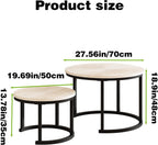 Round Coffee Table Living Room Small Side Bedside (Set of 2)