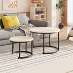 Round Coffee Table Living Room Small Side Bedside (Set of 2)