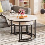 Round Coffee Table Living Room Small Side Bedside (Set of 2)