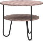 Round Coffee Table Modern Side with 2 Tier