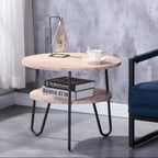 Round Coffee Table Modern Side with 2 Tier