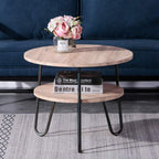 Round Coffee Table Modern Side with 2 Tier