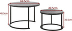 Round Coffee Table Nest Tables for Living Room (Set of 2)