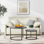 Round Coffee Table Nest Tables for Living Room (Set of 2)