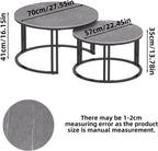 Round Coffee Table Nest Tables Nesting Marble Sintered (Set of 2)