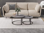 Round Coffee Table Nest Tables Nesting Marble Sintered (Set of 2)