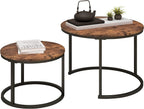 Round Coffee Table Nesting Side for Living Room (Set of 2)