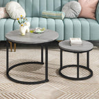 Round Coffee Table Nesting Side for Living Room (Set of 2)
