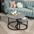 Round Coffee Table Nesting Side for Living Room (Set of 2)